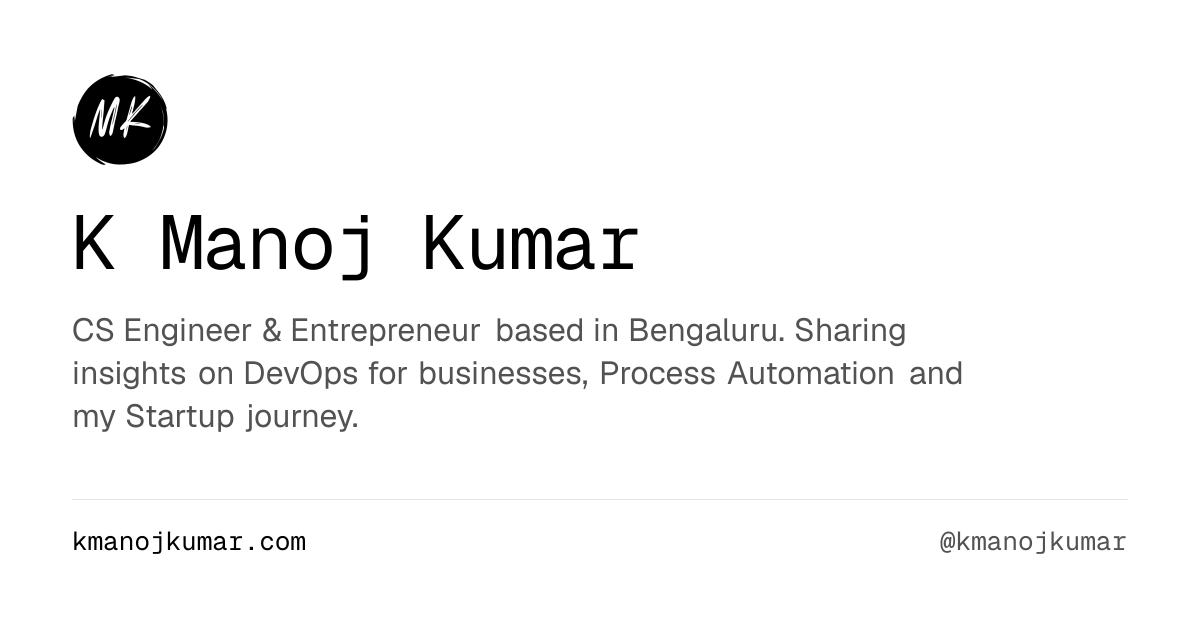 Posts | K Manoj Kumar